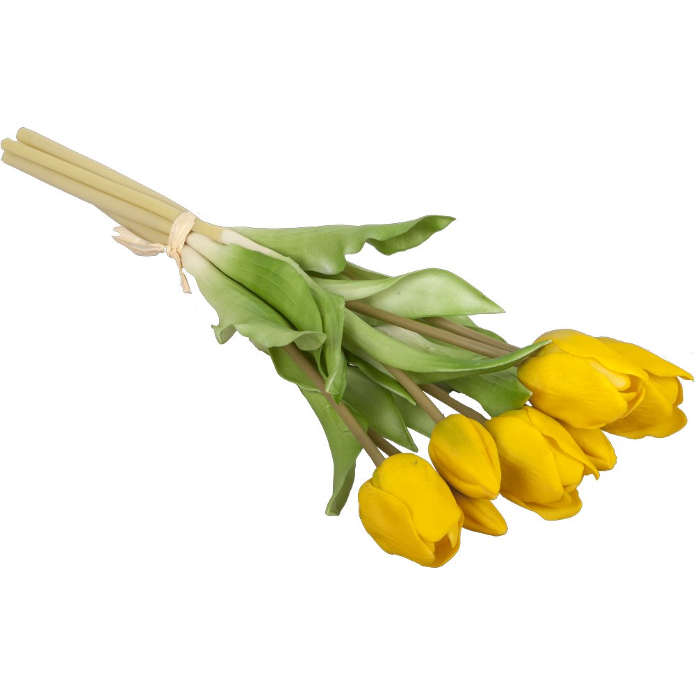 Tulpenstrauß x7 hochwertig gelb, Ø 20 x H 38 cm