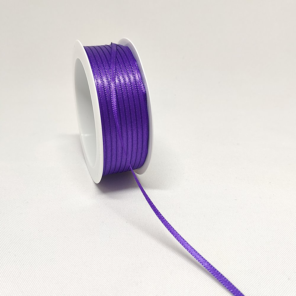 Doppelsatinband lila, 3 mm x 50 m