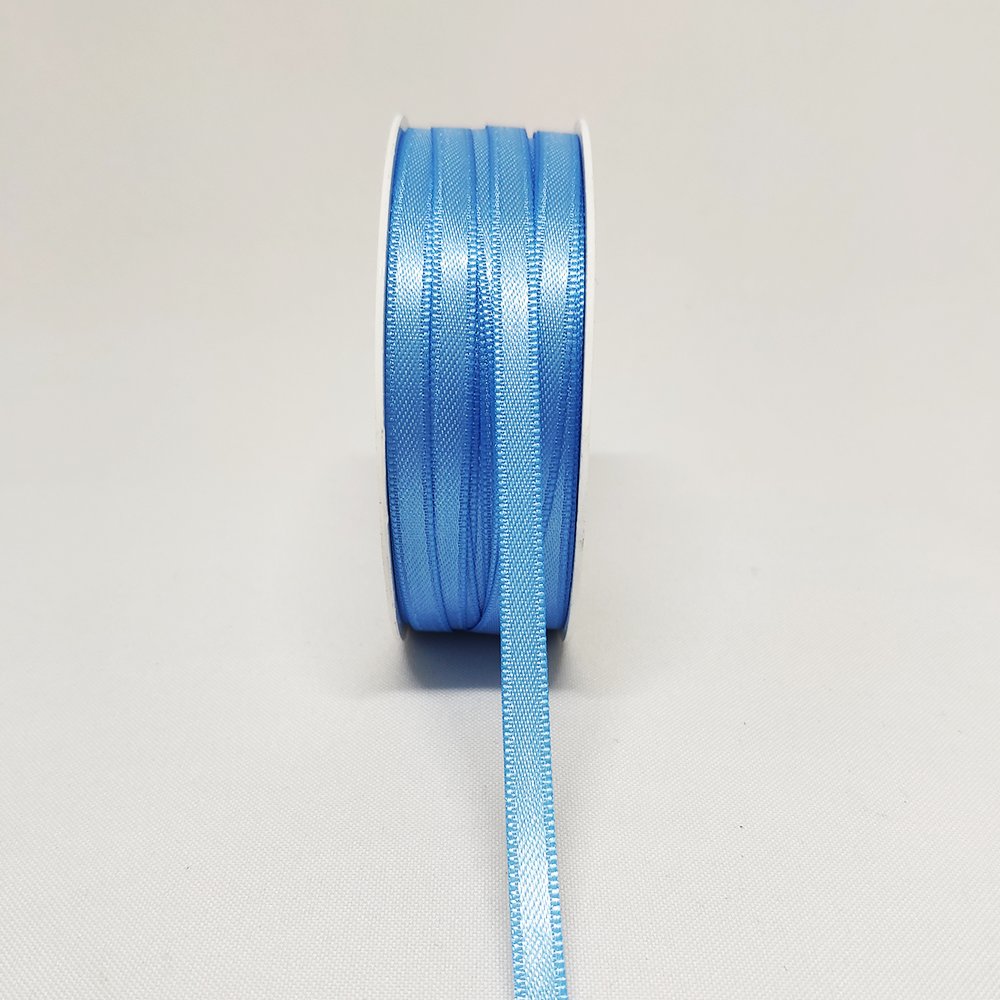 Doppelsatinband hellblau, 6 mm x 50 m