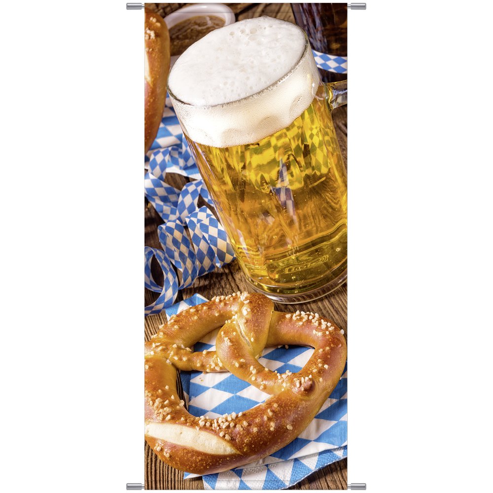 Banner Bayern Bier/Brezel, 75 x 180 cm
