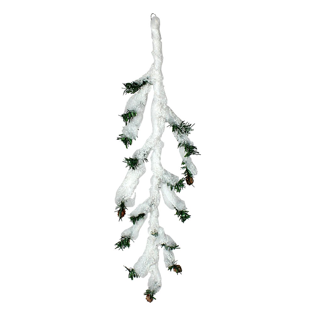 Tannenzweig beschneit mit Zapfen, 25 x 75 cm