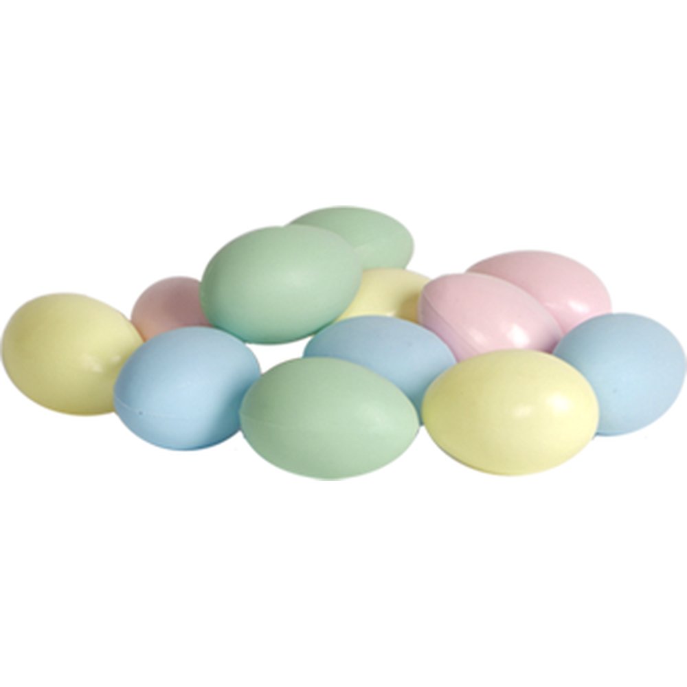 Eier Attrappen aus Kunststoff 12 Stück/1 Dutzend pastell/bunt