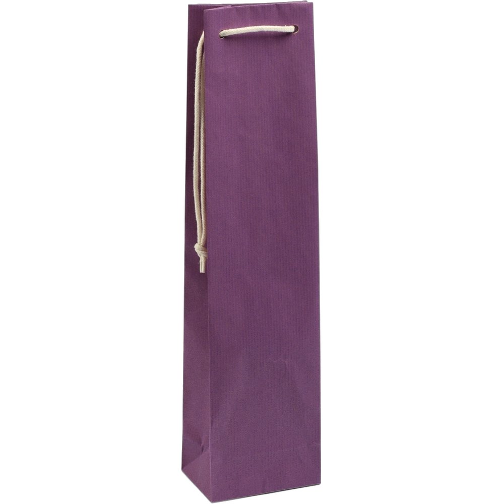 Flaschentaschen mit Kordel 25 Stück lila, Kraftpapier
