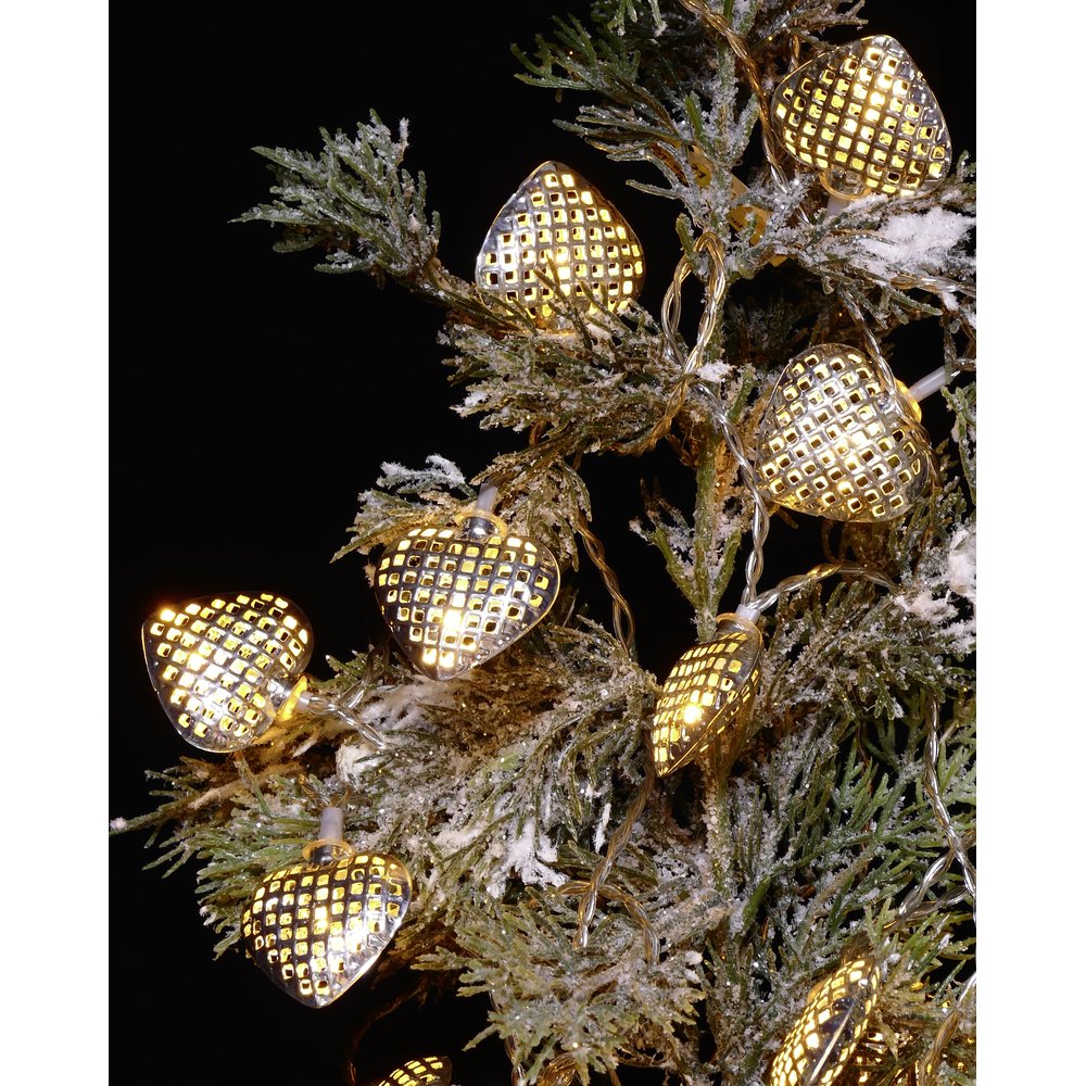 Metallherzen 20 Stück silber für Lichterkette