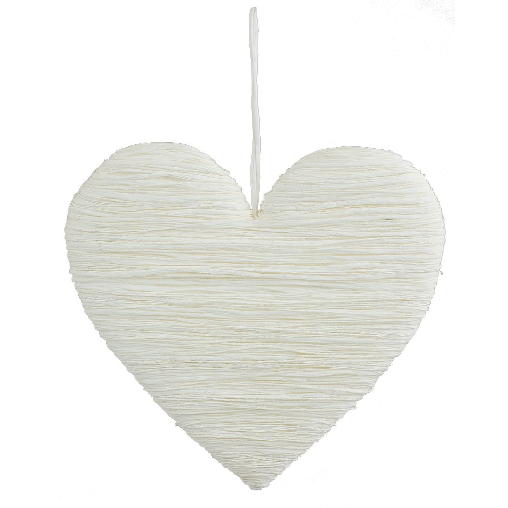 Herz Paper Rope weiß, 37 x 37 cm