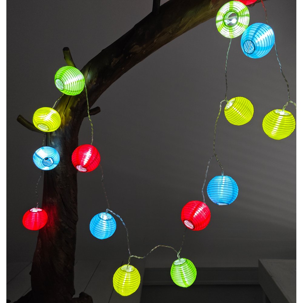 Mini Lampions x20 LED USB+ kalt-weiß, transparent 3,8 M + 3 M Zuleitung