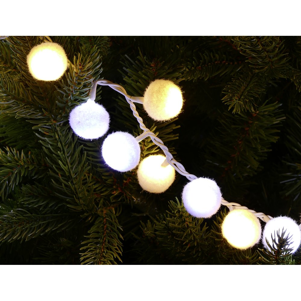 Lichterkette Baumwol  warm-weiß + kalt-weiß 128 LEDs