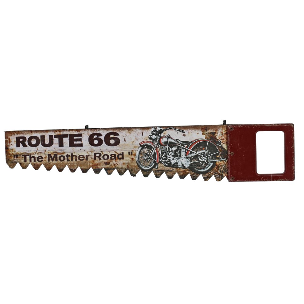 Schild Sägendesign Route 66, 70 x 15 cm