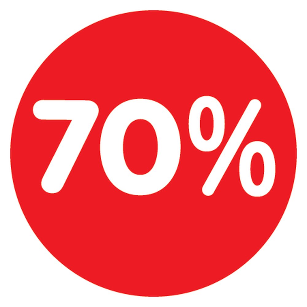 Ankleber Rabatt 70 % Ø 32 cm rund