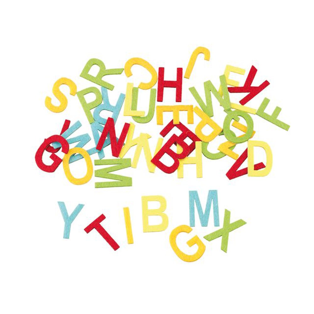 Bunte Streubuchstaben aus Filz, 40er Pack