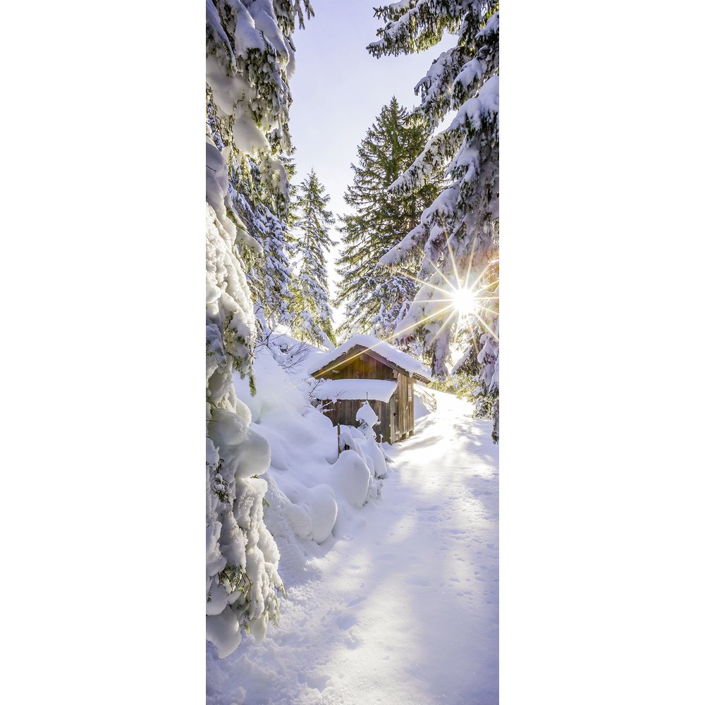 Banner Schneeweg mit Hütte, 75 x 180 cm