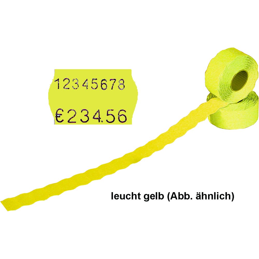 Etikettenrolle 1000 Stück leuchtgelb 26 x 16 mm