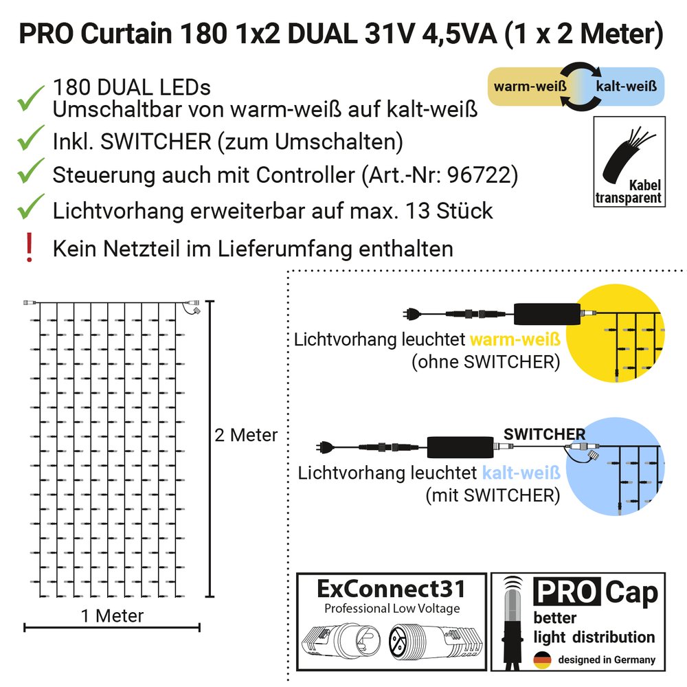 PRO Curtain 180 1x2 DUAL 31V