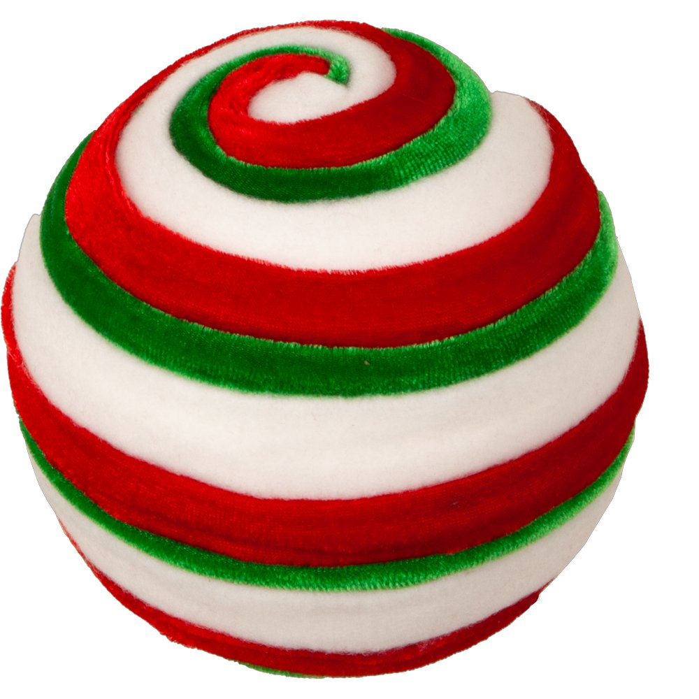 Kugel Candy rot/weiß/grün,Ø 13 cm