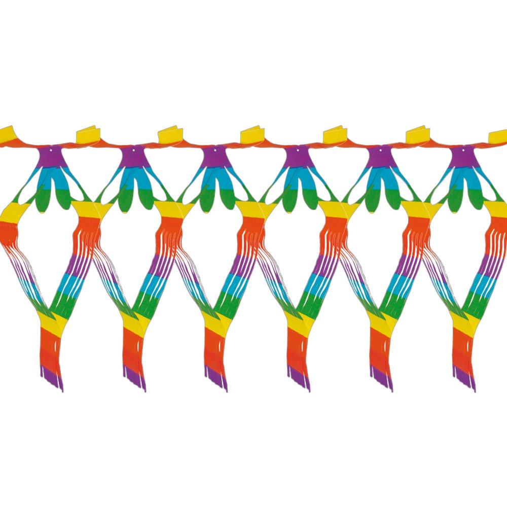 Fransengirlande regenbogen, 8 x 60 cm, 4 m