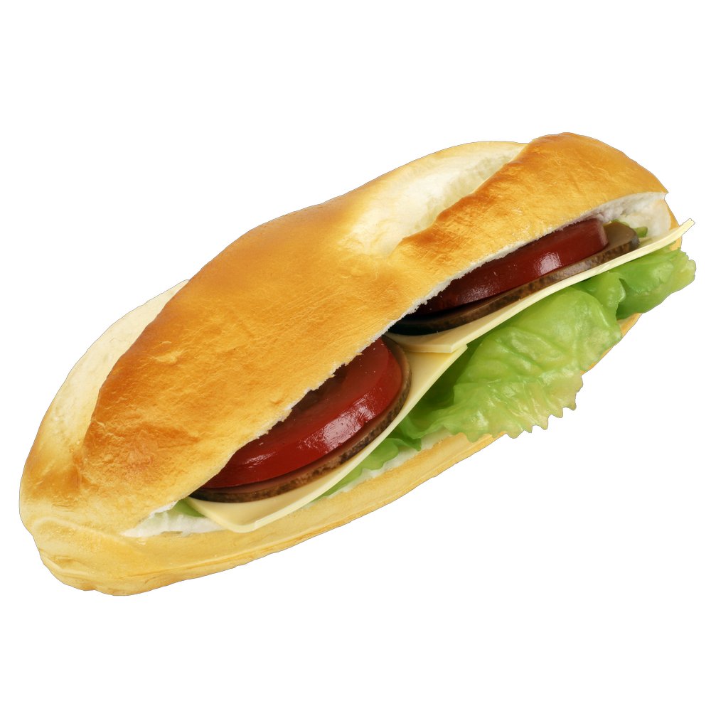 Baguettebrötchen belegt, 21 x 8 x 7 cm