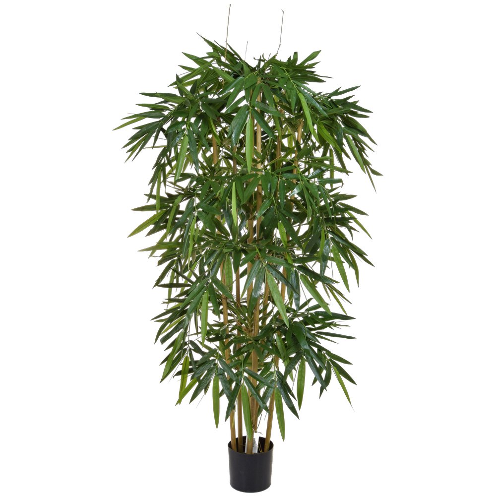 Bambusbaum getopft B1 natur/grün, 150 cm