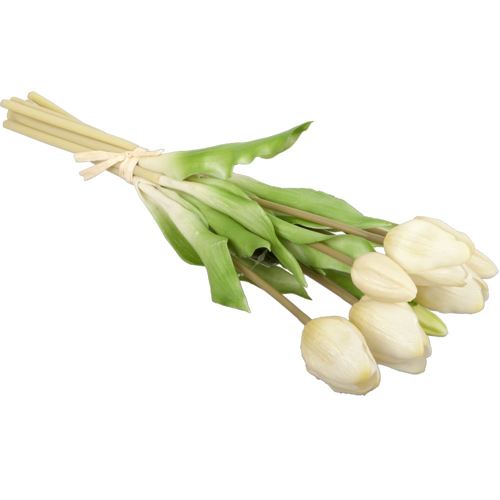 Tulpenstrauß x7 hochwertig weiß, Ø 20 x H 38 cm