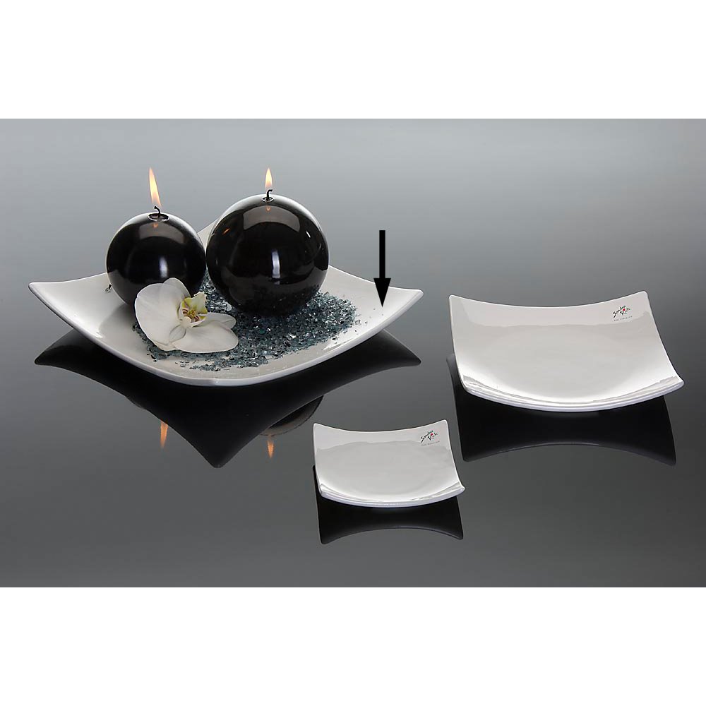 Porzellan Platte SQUARE weiß, 23 x 23 x H 3,5 cm