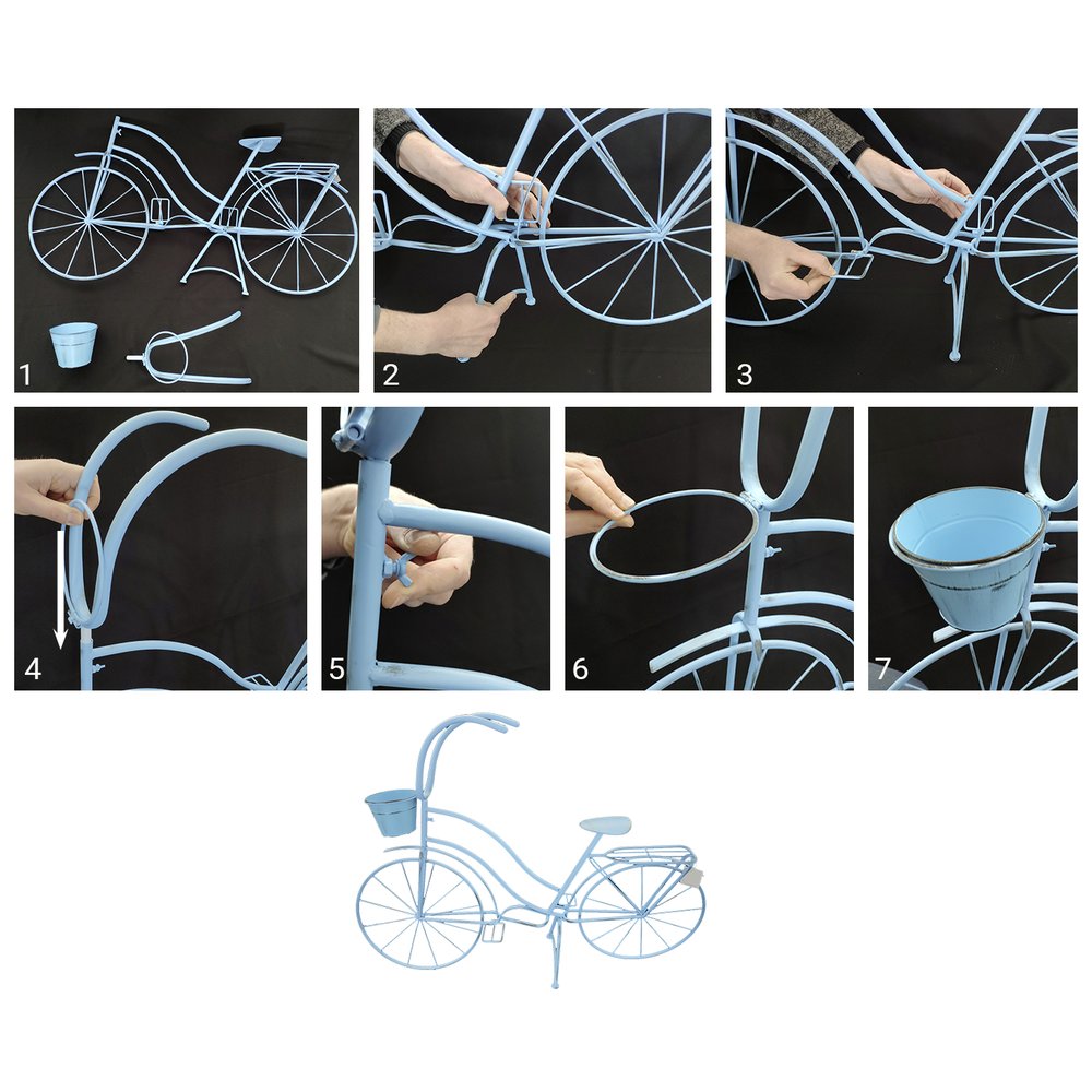 Fahrrad Metall Deko XL hellblau, L 113 x H 82 cm