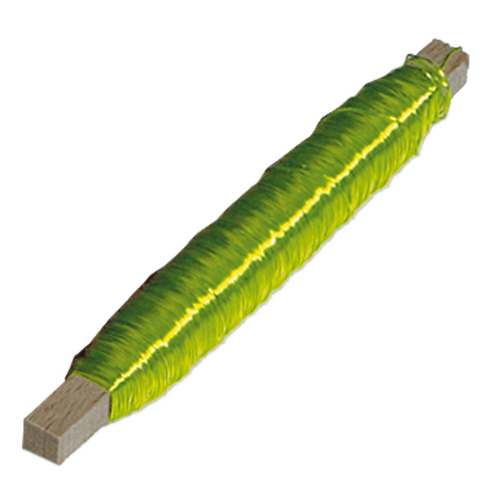 Dekolackdraht auf Holzstab limone, Ø 0,5 mm, 100 g