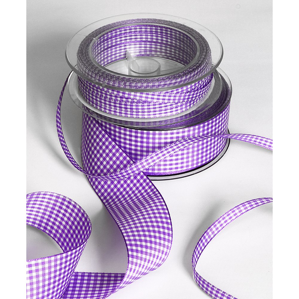 Band Karo/Kariert lila-weiß, 40 mm x 20 m