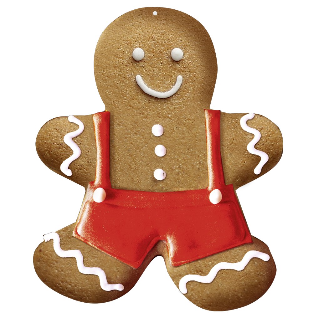 Lebkuchen Mann 2D braun/weiß, B 46 x H 55 cm