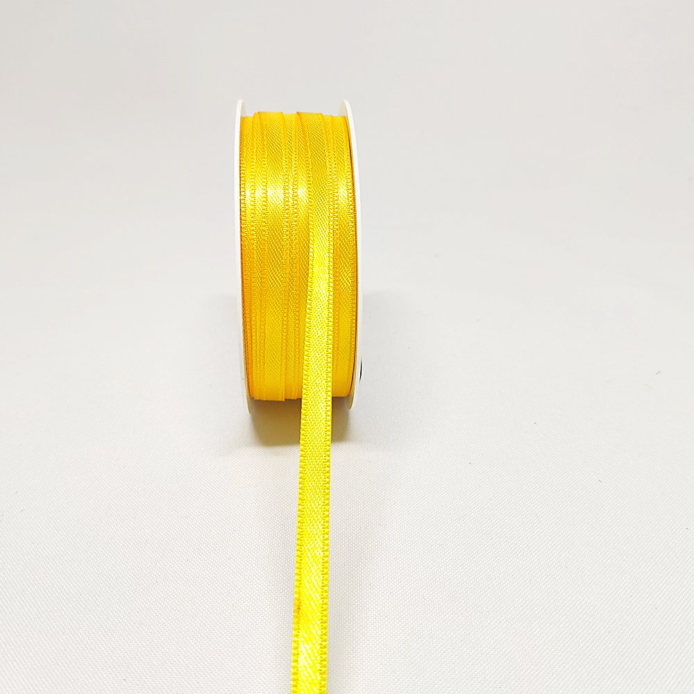 Doppelsatinband gelb, 6 mm x 50 m