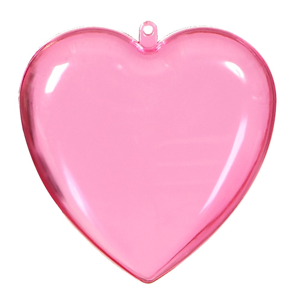 Herz Acryl 2-teilig pink, 14 x 14 x 5 cm