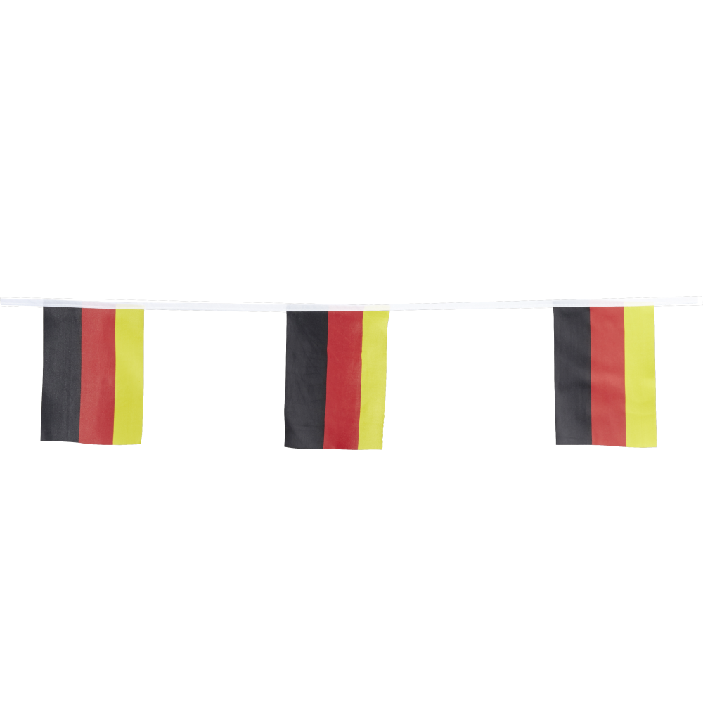 Flaggenkette Deutschland schwarz rot gold 14 x 21 cm  Länge 7 Meter