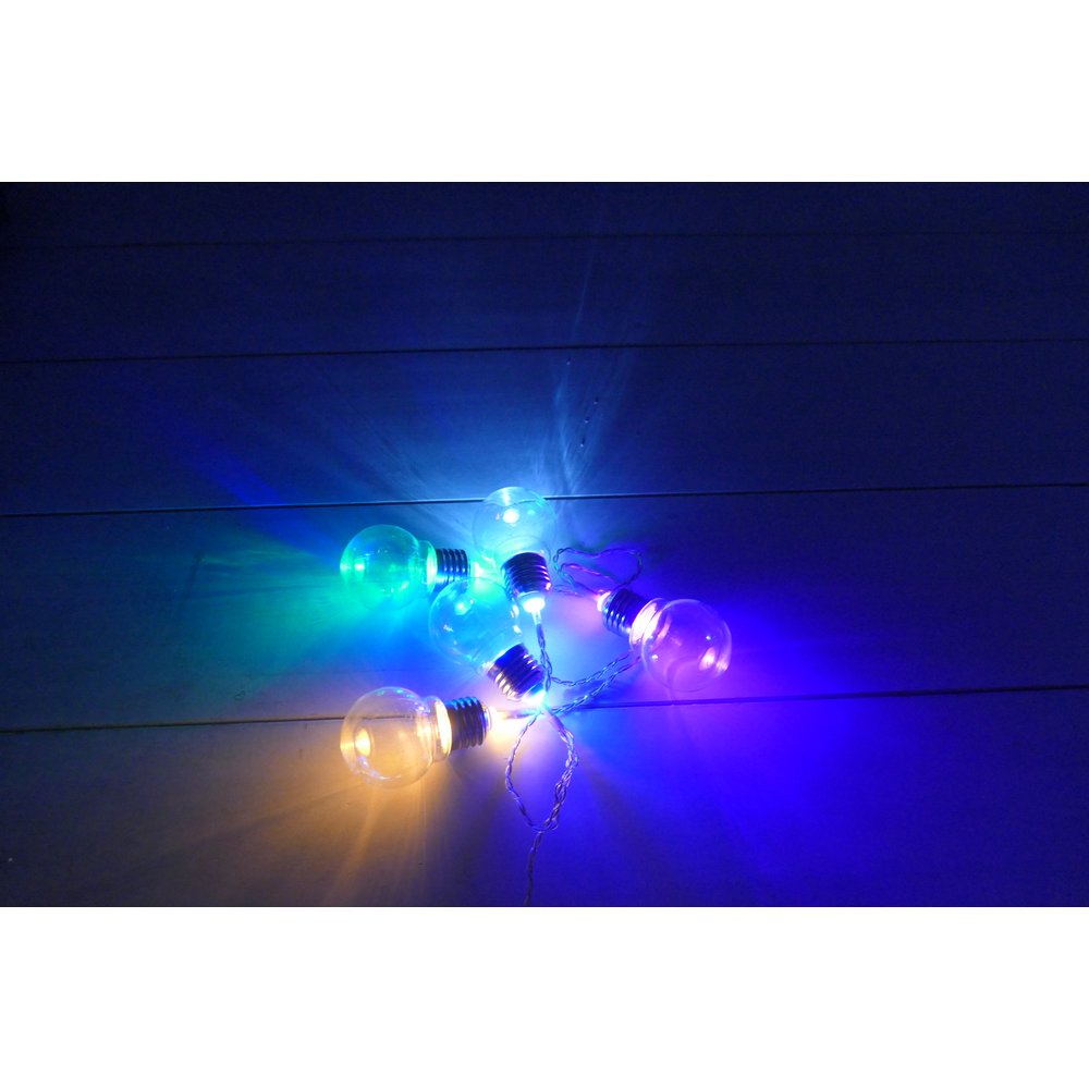 Glühbirnen Lichterkettenset transparent, 20 LEDs, USB-Anschluss + Zeitschaltuhr