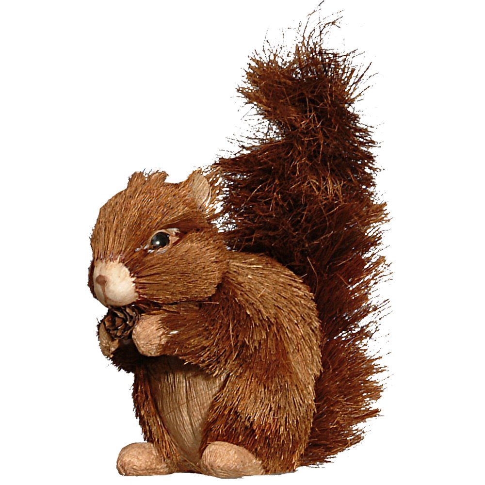 Eichhörnchen Gras sitzend, 18 x 9,5 x 19 cm