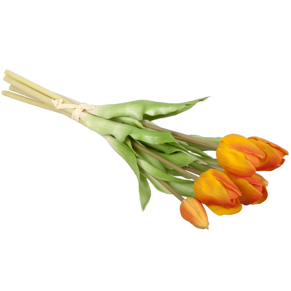 Tulpenstrauß x7 hochwertig orange, Ø 20 x H 38 cm