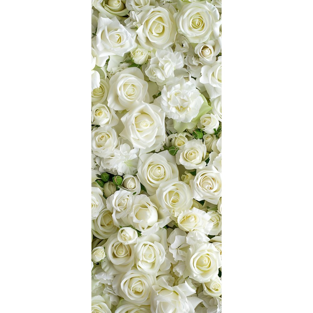 Banner Rosenblütenköpfe weiß weiß,75 x 180 cm