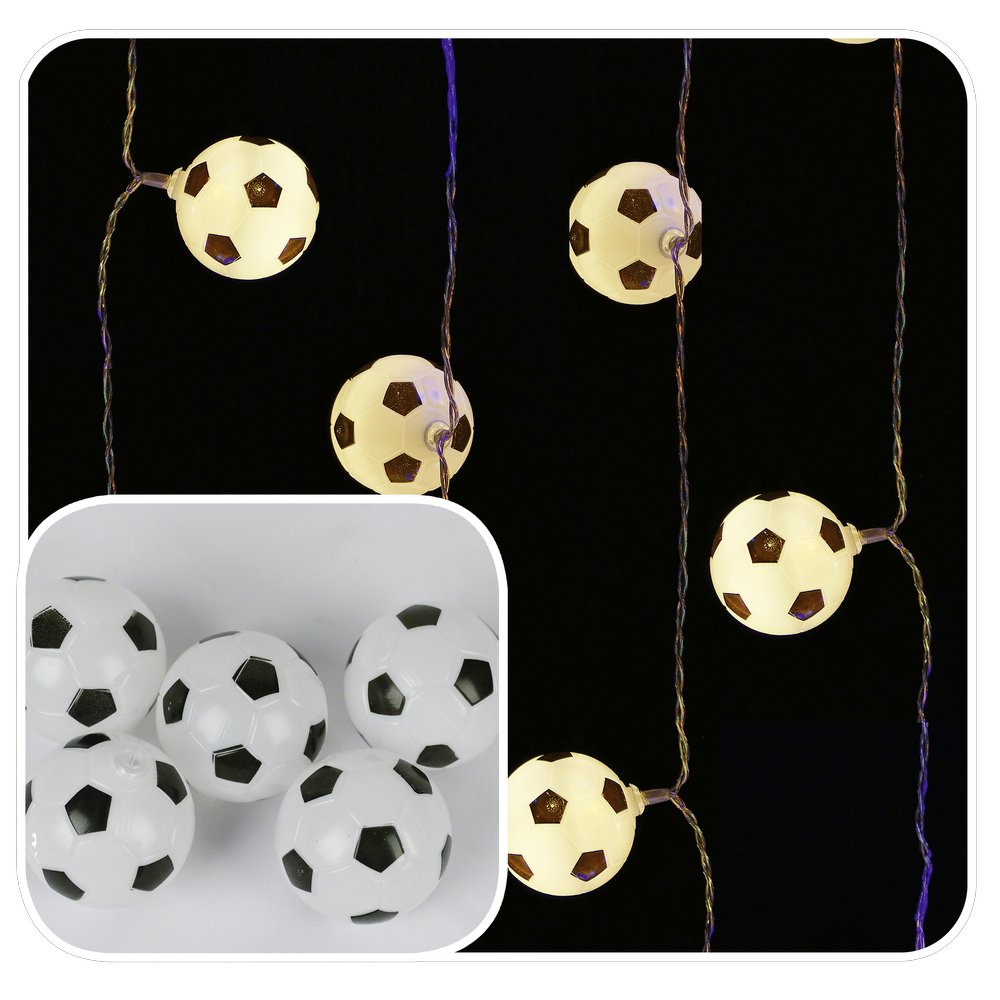 Fußball Lichterkettenset warm-weiß, Inklusive Netzteil