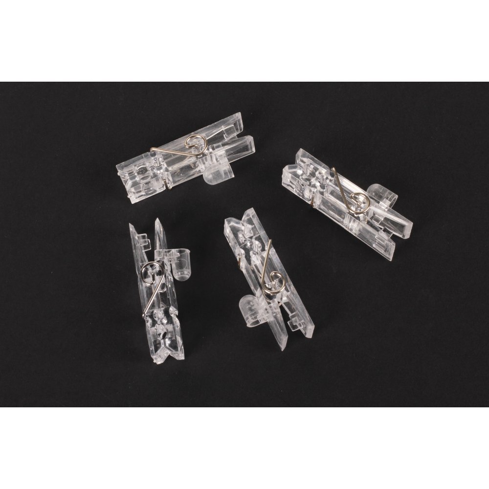 Acryl Wäscheklammern 20 Stück transparent, 5,5 x 1,4 cm, für 5 mm LED-Lichterketten