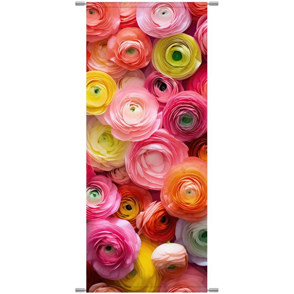 Banner Ranunkel Blütenköpfe bunt 180 cm