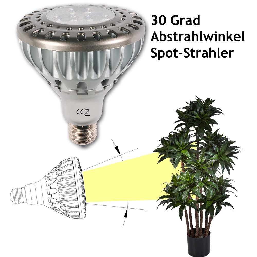 PAR38 30° Spot IP65 17 Watt warm-weiß, 3000k,E27, Ø 12cm H