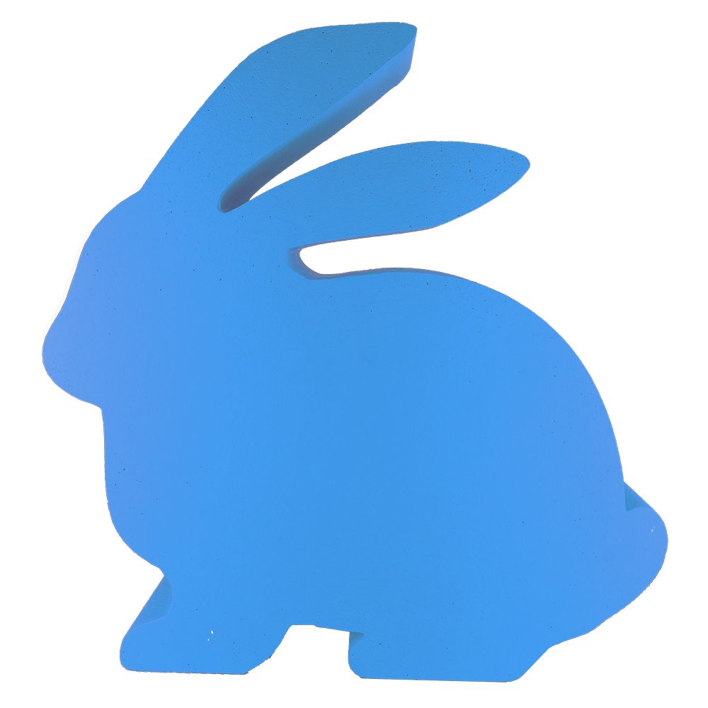 Hase sitzend Styrofoam blau