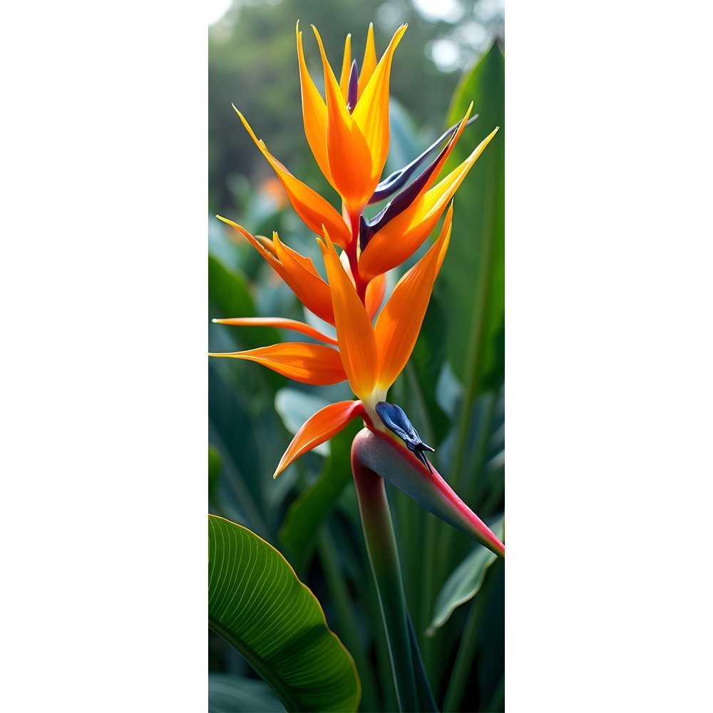 Banner Strelitzie Blüte grün/orange,75 x 180 cm