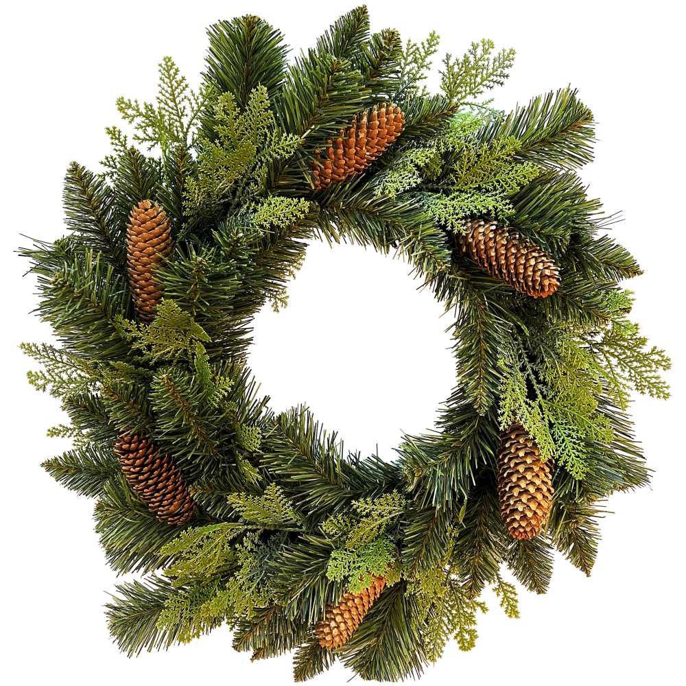 Kranz Tannenmix + Zapfen grün/braun,Ø 55 cm