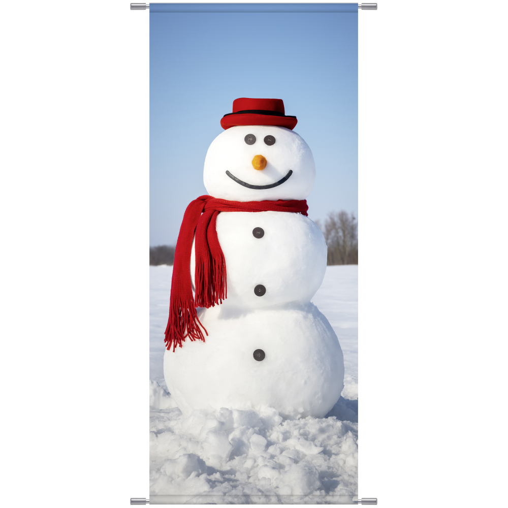 Banner Schneemann + Hut/Schal ,75 x 180 cm
