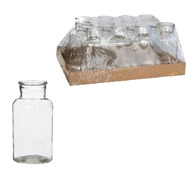 Glasflasche Medizin groß klar,Ø8 x H16 cm