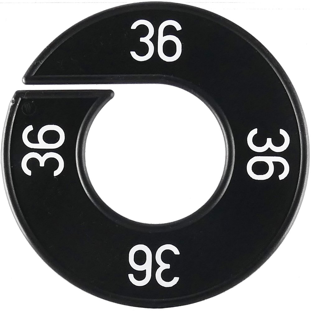 Größenscheibe 1 Stück schwarz Größe 36