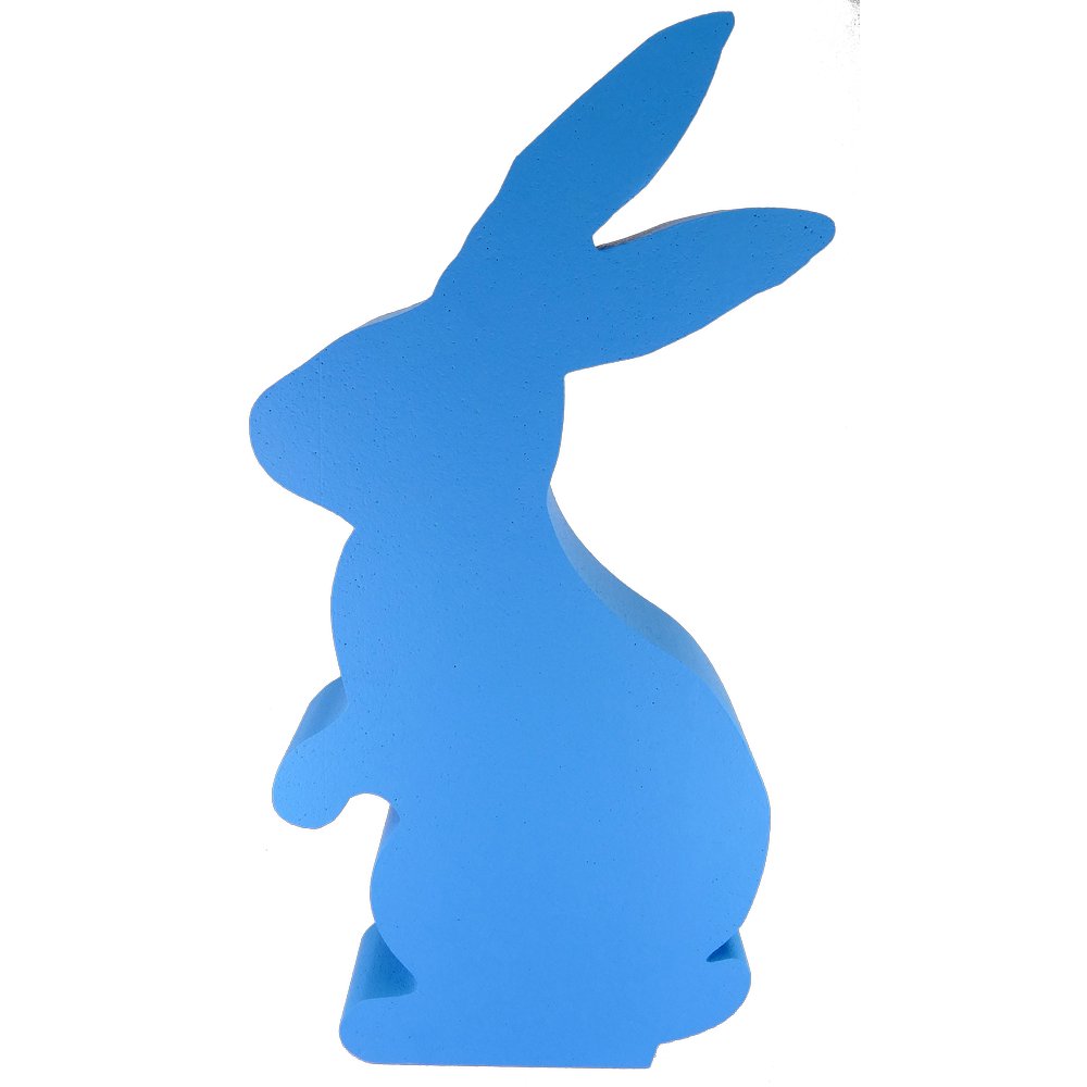 Hase stehend Styrofoam blau