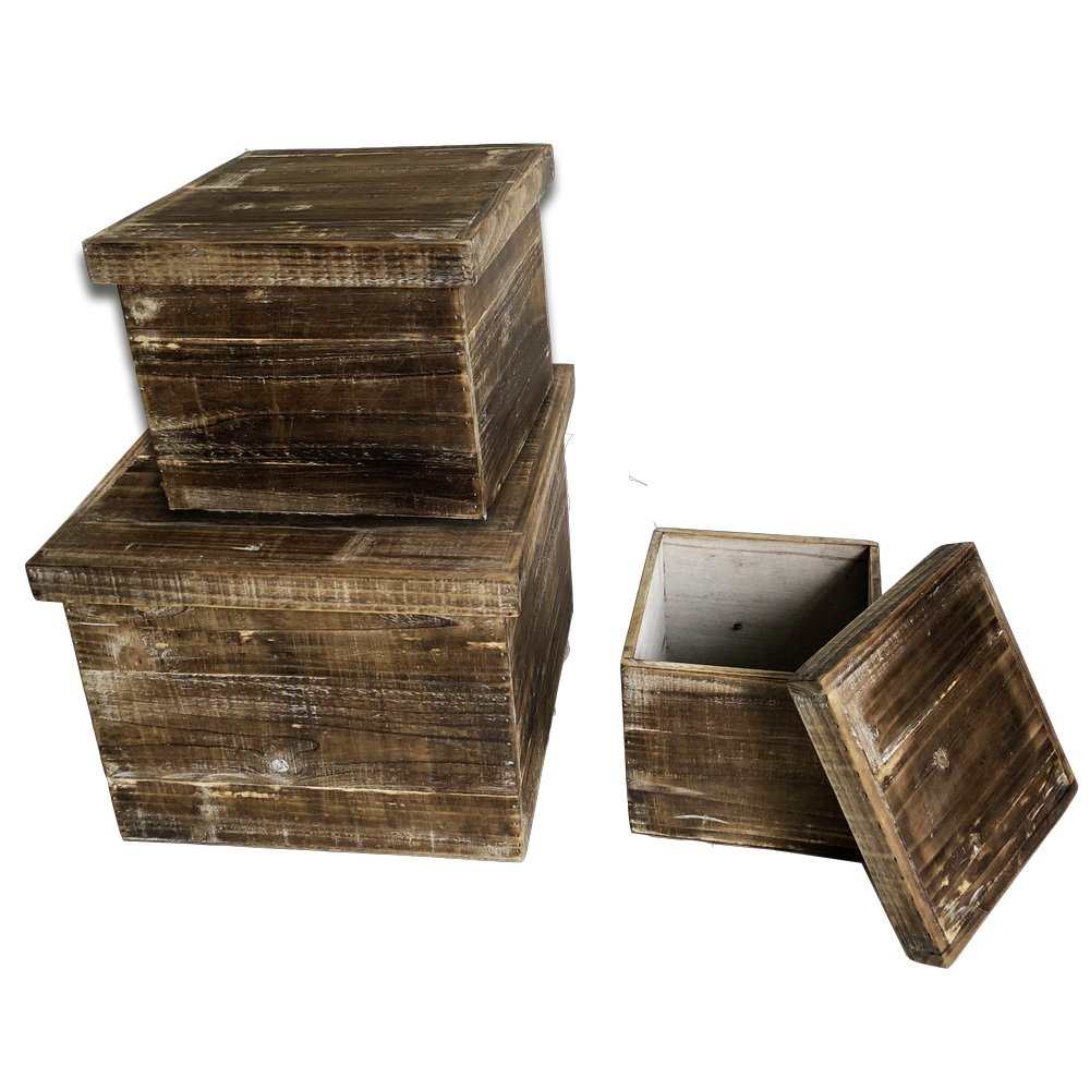 Holzgeschenkbox Antik-Art/Vintage, 33 x 33 x 26 cm