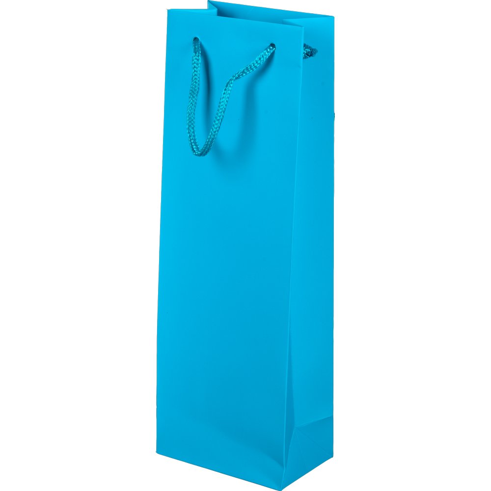 Flaschentasche Color hellblau, 36 cm, mit Kordel