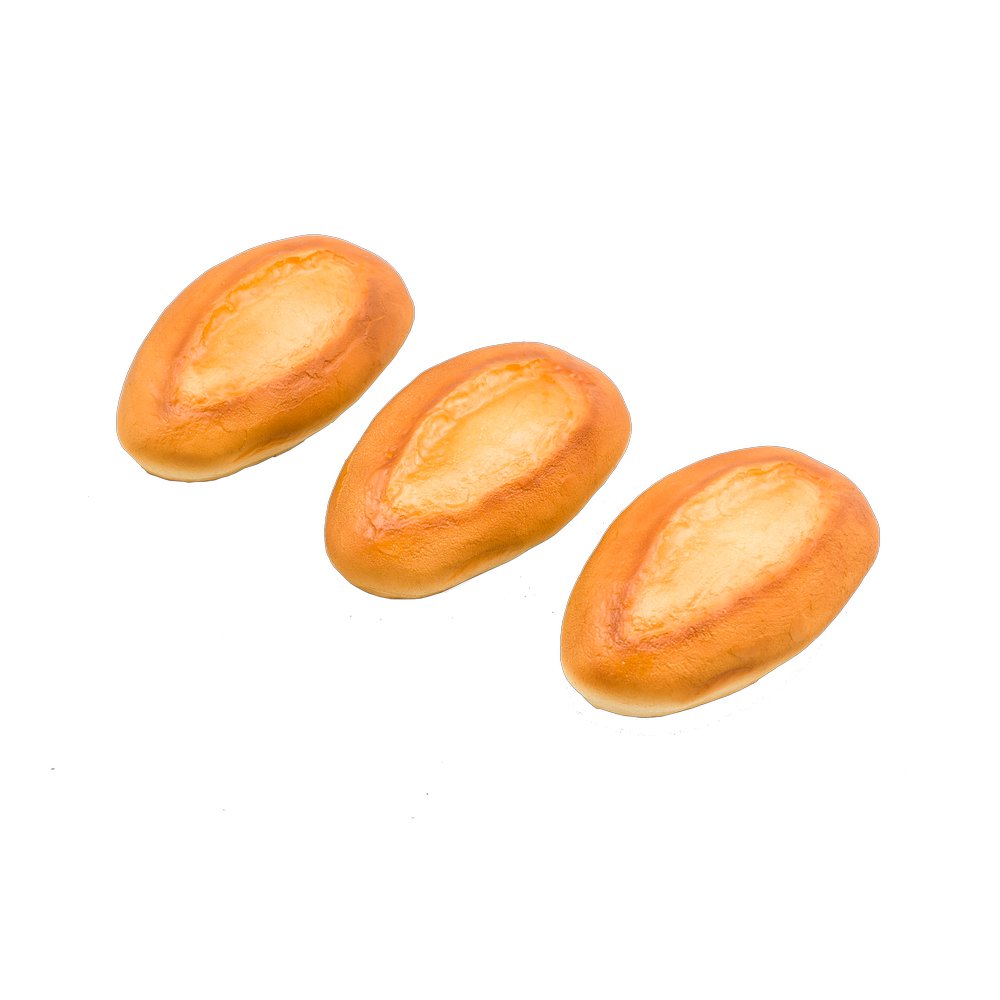 Brötchen Attrappe 3 Stück, 10 x 6 cm