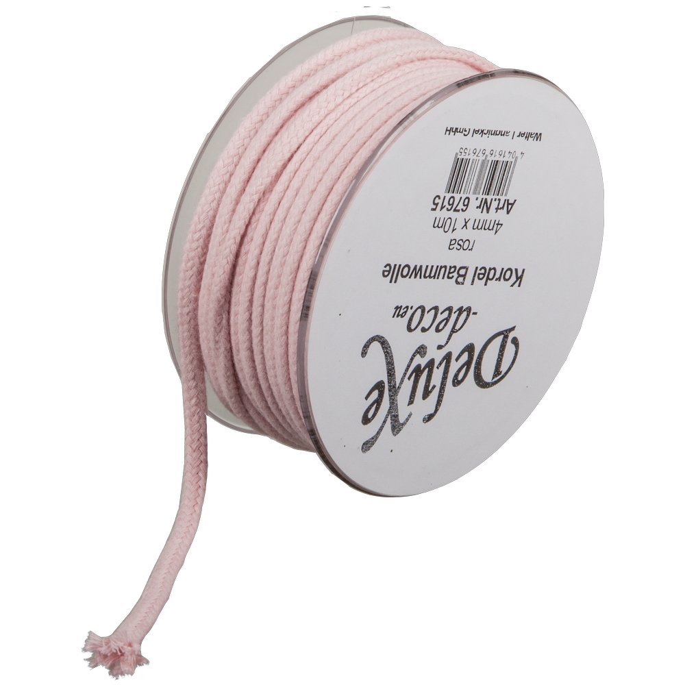 Kordel Baumwolle rosa, Ø 4 mm x 10 m
