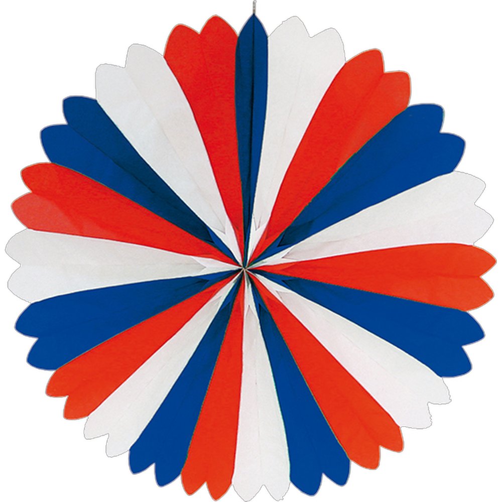Faltrosette Papier Frankreich blau-weiß-rot Ø 35 cm